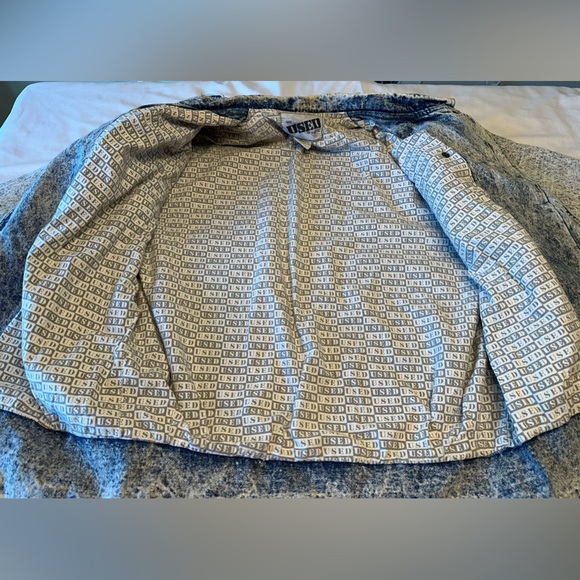 VTG Get Used By Elie Jacket Men's Medium Blue Denim - Picture 14 of 16